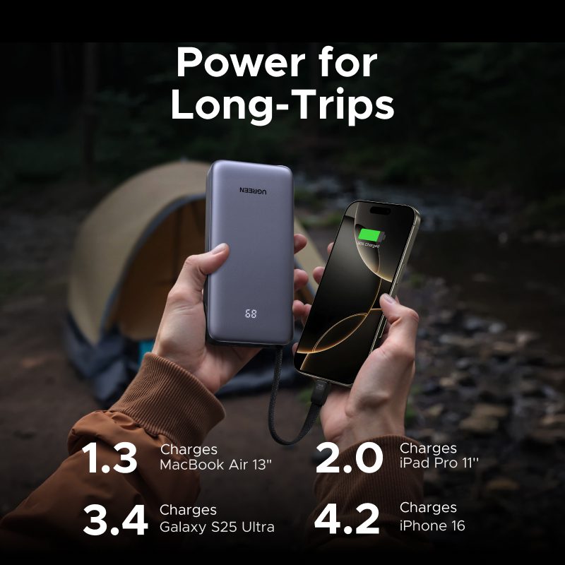 Pin dự phòng 20000mAh Ugreen PB537 Sạc nhanh 55W 9 Pin dự phòng 20000mAh Ugreen PB537 Sạc nhanh 55W - Hình ảnh 9