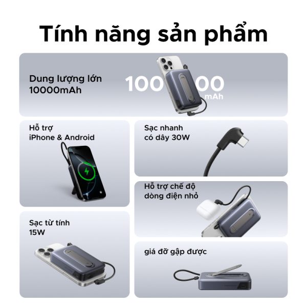 Công nghệ sạc không dây từ tính công suất 15W hít trực tiếp vào mặt lưng điện thoại iPhone