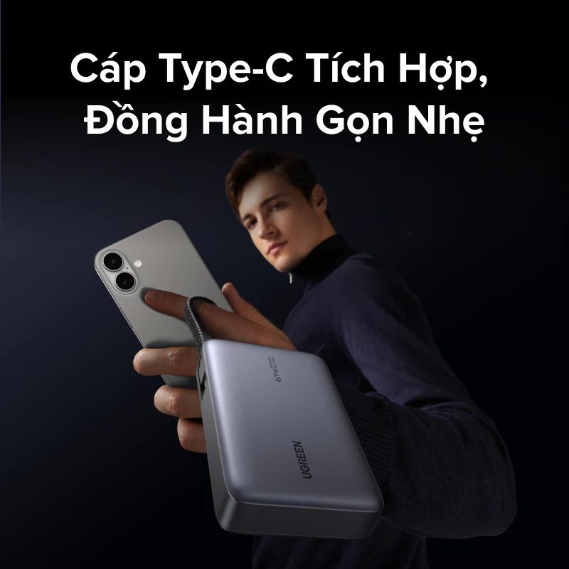 Pin dự phòng 20000mAh Ugreen PB550 Sạc nhanh 67W 2 Pin dự phòng 20000mAh Ugreen PB550 Sạc nhanh 67W - Hình ảnh 2