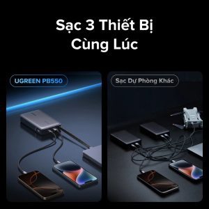 Pin dự phòng 20000mAh Ugreen PB550 Sạc nhanh 67W 13 Pin dự phòng 20000mAh Ugreen PB550 Sạc nhanh 67W