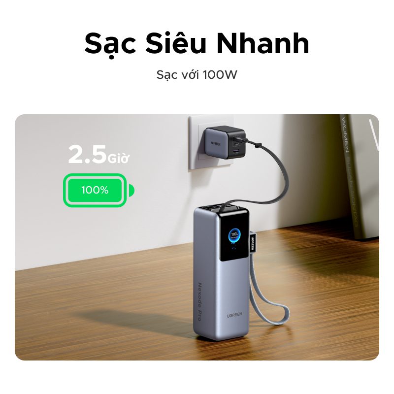 Pin dự phòng 25000mAh Ugreen PB728 Sạc ra 200W 8 Pin dự phòng 25000mAh Ugreen PB728 Sạc ra 200W - Hình ảnh 8