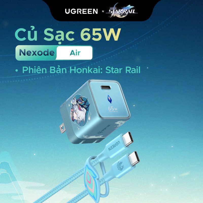 Bộ sạc Type C Nexode Honkai Star Rail Ugreen 95169HSR 2 Bộ sạc Type C Nexode Honkai Star Rail Ugreen 95169HSR - Ảnh 2