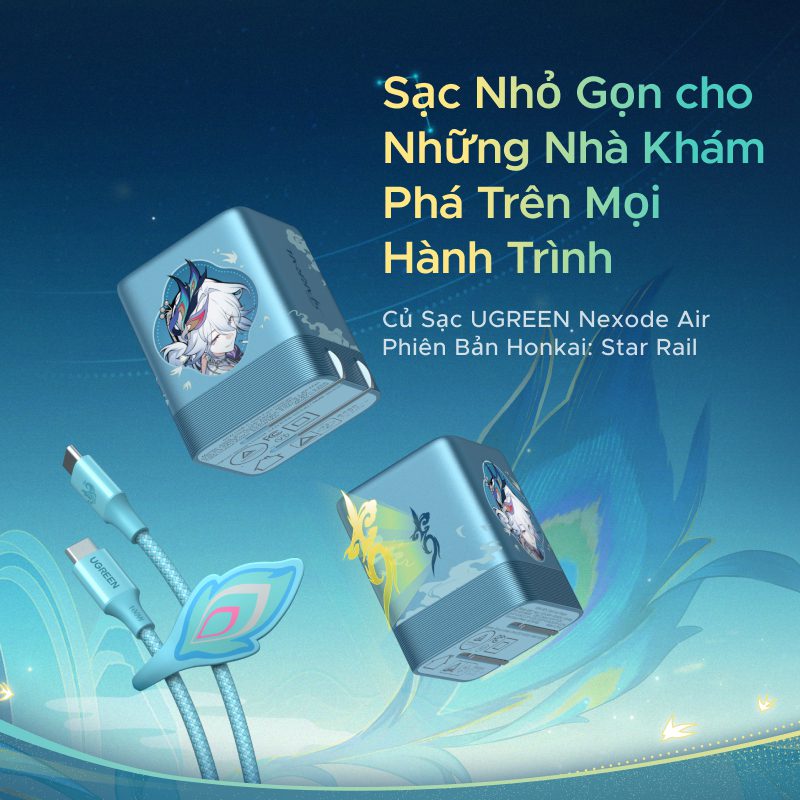 Bộ sạc Type C Nexode Honkai Star Rail Ugreen 95169HSR 3 Bộ sạc Type C Nexode Honkai Star Rail Ugreen 95169HSR - Ảnh 3