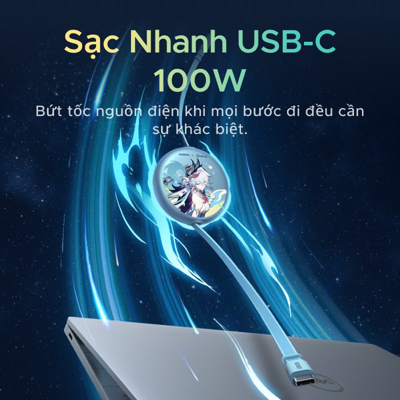 Cáp sạc Type C rút gọn Ugreen Honkai Star Rail 65904SR 6 Cáp sạc Type C rút gọn Ugreen Honkai Star Rail 65904SR - Ảnh 6