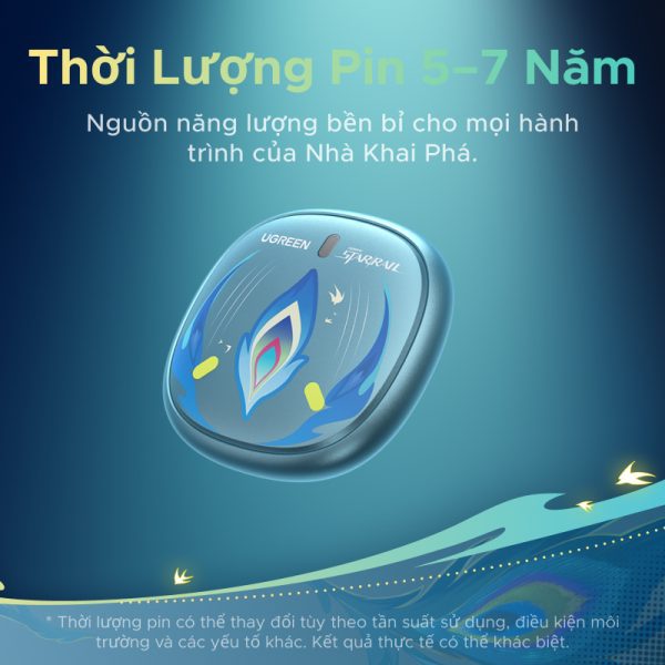 Thiết bị định vị thông minh Ugreen 95900SR FineTrack Mini 2 Honkai Star Rail 21 Pin dùng được 5–7 năm, không cần sạc lại