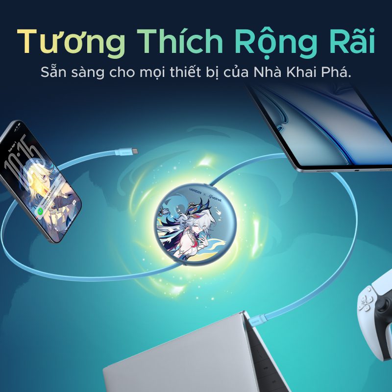 Cáp sạc Type C rút gọn Ugreen Honkai Star Rail 65904SR 4 Cáp sạc Type C rút gọn Ugreen Honkai Star Rail 65904SR - Ảnh 4