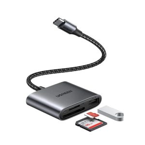 UGREEN 80798 Đầu Đọc Thẻ USB-C Đa Năng, 2 Khe SD/TF Và Cổng USB-A 2.0, Truyền Dữ Liệu 480Mbps, Kích Thước 50.1×50.1×11.5mm - Như Mới