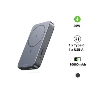 UGREEN 15086 Sạc Dự Phòng Không Dây 10.000 mAh, Chân Đỡ Gập, USB-C PD 20W & Sạc Không Dây 15W - Như Mới