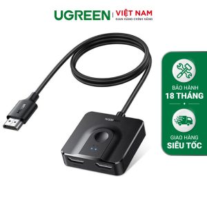 UGREEN 70607 Bộ Chuyển/Chọn HDMI 2 Chiều 2 Vào 1, Hỗ Trợ 4K@60Hz Và HDR, Kèm Cáp HDMI - Như Mới