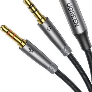 UGREEN 50255 Cáp Chia Tai Nghe 3.5mm 1 Vào 2, Tách Mic Và Tai Nghe, Dài 0.2m Màu Trắng - Như Mới