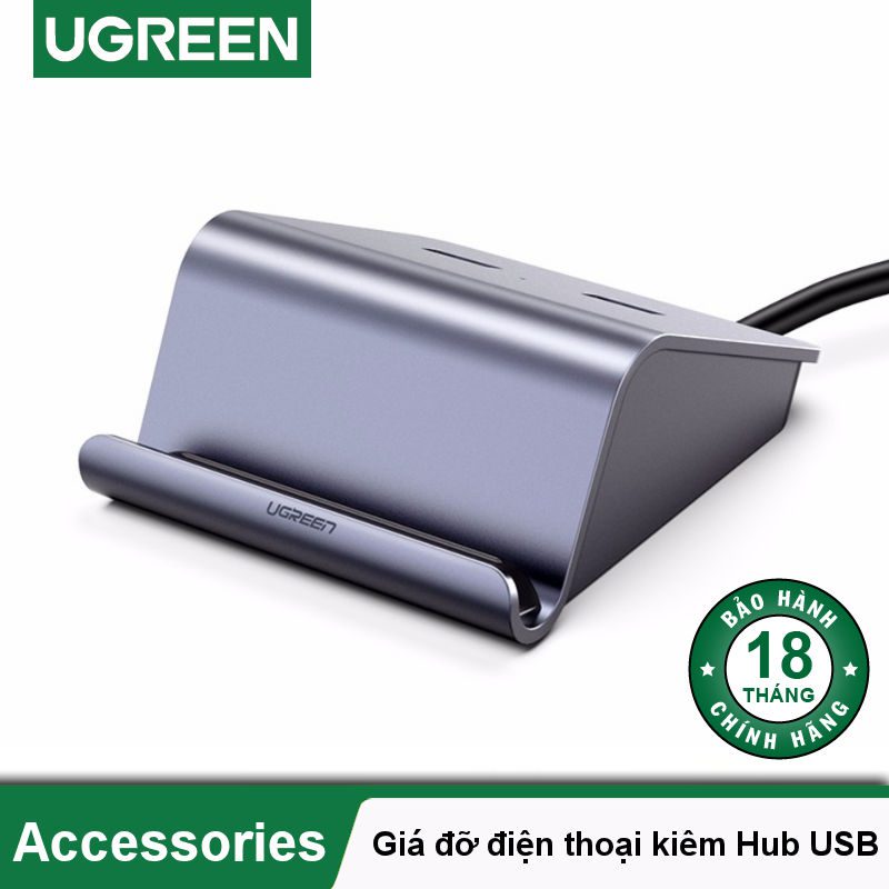 Bộ chia cổng USB 2.0 UGREEN CM214 Chia 2 cổng USB 2.0 hỗ trợ chức năng otg - Kèm giá đỡ điện thoại