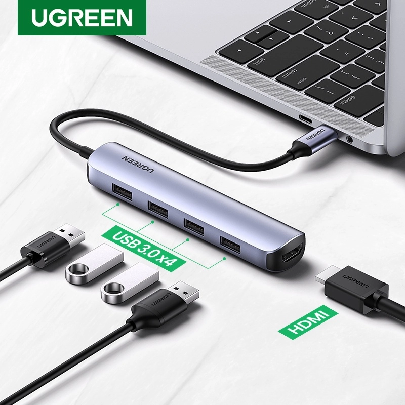 Hub Type C sang HDMI, 4 cổng USB 3.0 Ugreen 20197
