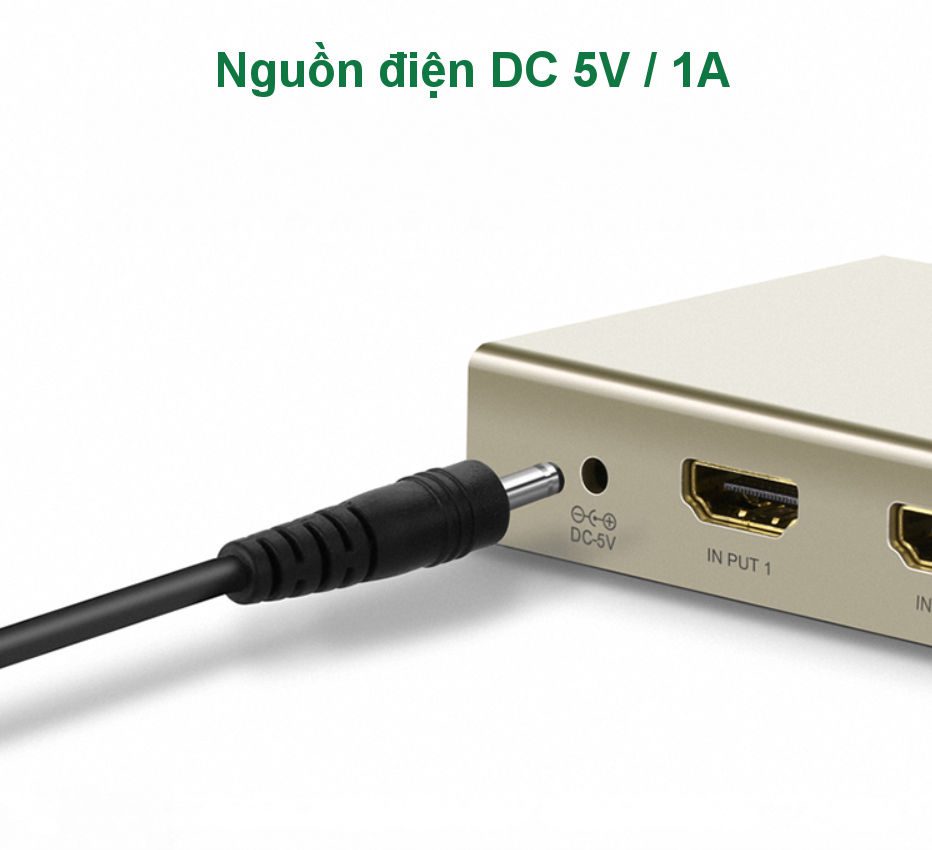 Bộ chuyển mạch HDMI UGREEN MM129 Chuyển 3 vào 1 và 5 vào 1 ra - Hỗ trợ độ phân giải 4K3D - Hỗ trợ Optical + Audio 3.5mm