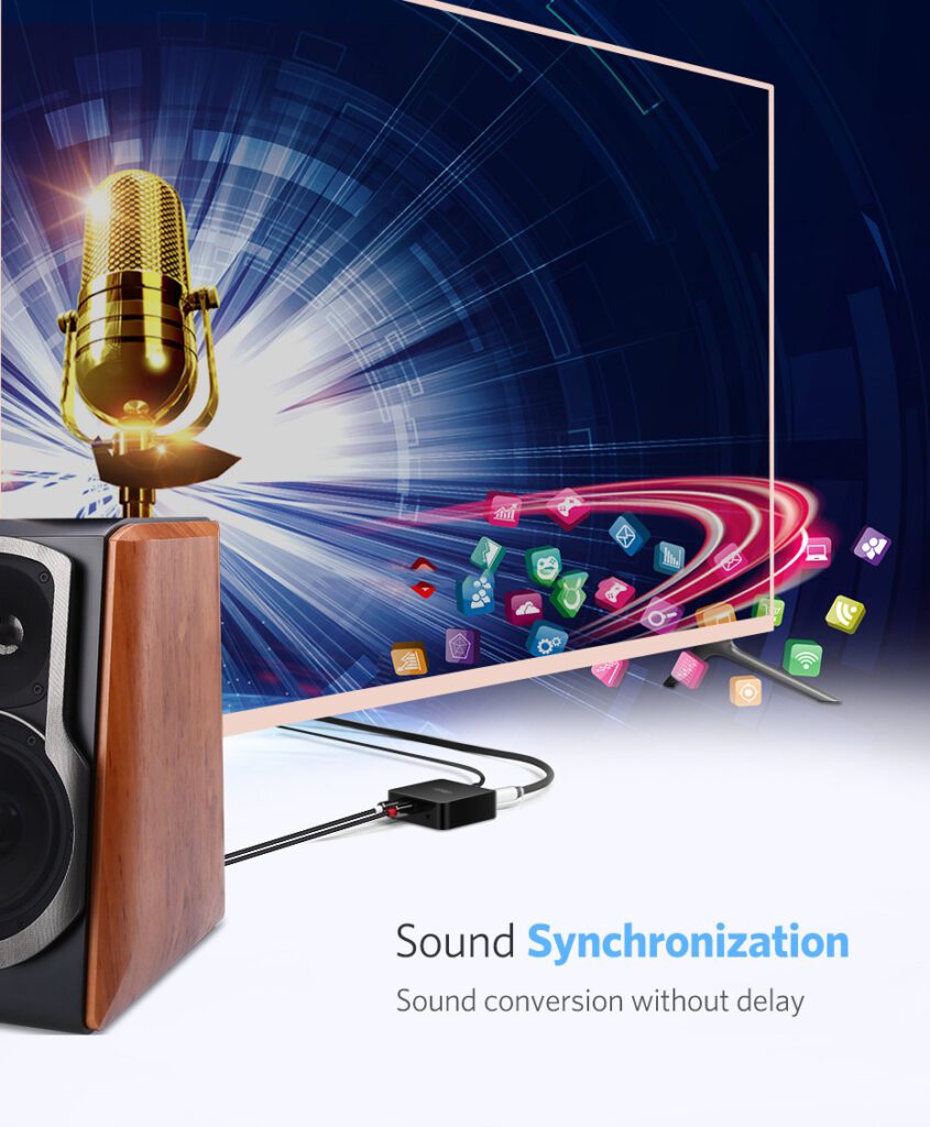 Bộ chuyển audio quang Coaxial sang AV RCA Ugreen 30523 43 Âm thanh trong trẻo và chất lượng hoàn hảo