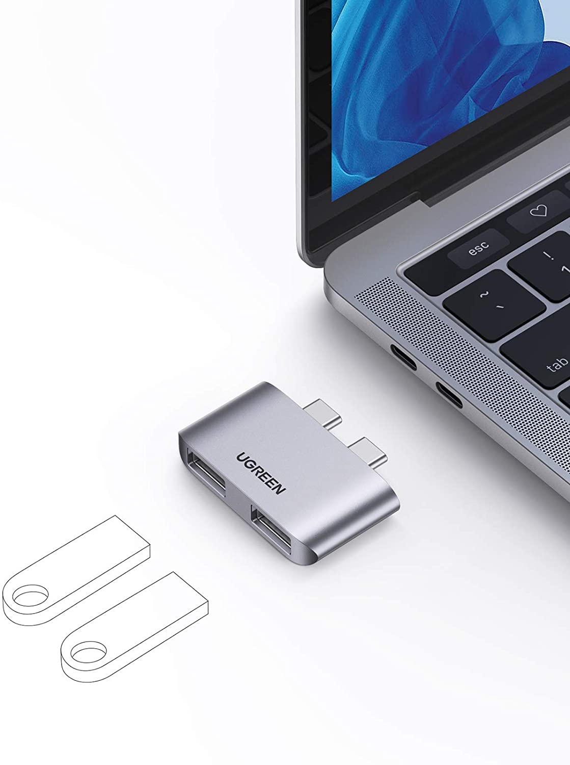Bộ chuyển Type C sang USB 3.1 UGREEN 10913 - Hỗ trợ cho Macbook - Tốc độ truyền tải lên đến 10Gbps
