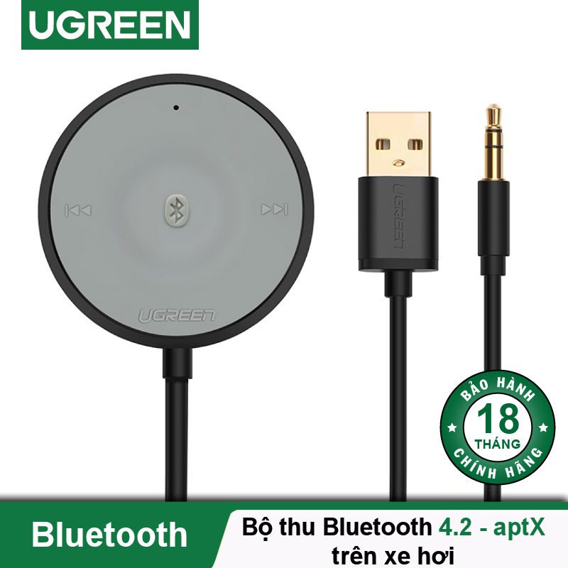 Bộ nhận Bluetooth 4.2 UGREEN CM125 - Sử dụng trên xe hơi hỗ trợ công nghệ chuẩn âm thanh aptX