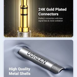 Cáp âm thanh UGREEN AV150 - Đầu mạ vàng 24K, truyền trực tiếp âm thanh Hifi không cần đầu chuyển - Dây bện nylon, lõi đồng nguyên chất