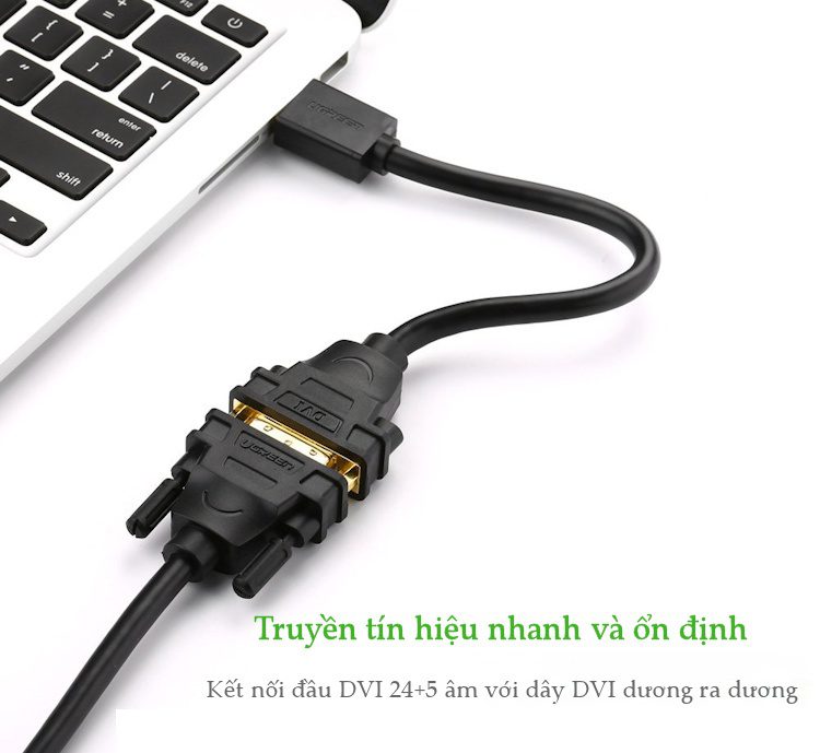 Cáp chuyển đổi HDMI đực sang DVI-I (24+5) cái dài 20Cm UGREEN 20136 (màu đen)
