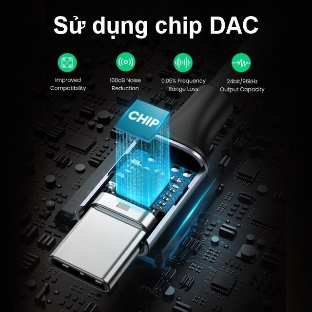 Cáp chuyển đổi Type C sang 3.5mm có chip DAC