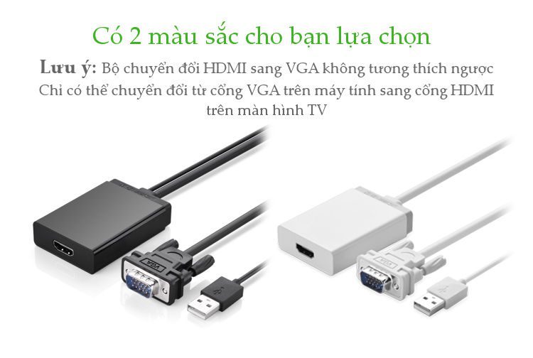 Cáp chuyển đổi VGA ra HDMI UGREEN MM106 40213