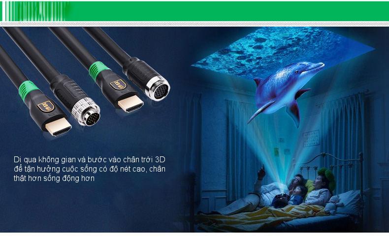 Cáp HDMI sang DIN 19P UGREEN HD125 - Giao diện USB 2.0 tốc độ truyền tải 480Mbps, độ dài 10-20m cho công trình