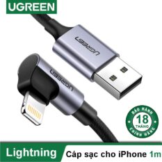 Cáp sạc iPhone/ iPad UGREEN US299 - Đầu bẻ vuông góc chống gập gãy - Tốc độ truyền dữ liệu 480Mbps