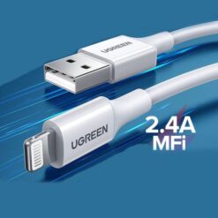 Cáp sạc nhanh Iphone chuẩn MFi UGREEN US291 trắng 10 Cáp sạc iPhone UGREEN US291 Sạc nhanh dòng 2.4A - Cổng Lightning cho iPhone/ iPad chuẩn Mfi
