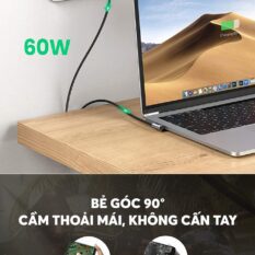 Cáp sạc nhanh PD60W UGREEN US255 - Đầu bẻ vuông góc chống gập gãy, Sạc nhanh chuẩn Quick Charge 3.0 dòng 3A