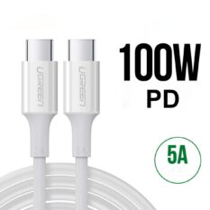 Cáp sạc nhanh Type C PD100W UGREEN US300 - Sạc nhanh dòng Quick Charge 4.0 3.0 dòng 5A - Bảo hành 18 tháng