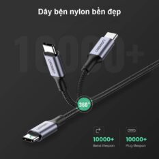 Cáp sạc nhanh Type C PD100W UGREEN US316 - Sạc nhanh cho Macbook Air / Macbook Pro / iPad Pro 2020 / Samsung / Xiaomi / PD Laptop