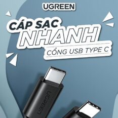 Cáp sạc nhanh Type C UGREEN US286 - Sạc nhanh dòng 3A, khả năng tương thích rộng, lõi đồng nguyên chất