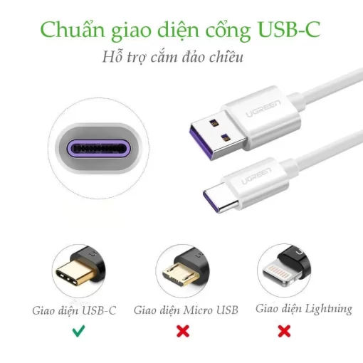 Cáp sạc Type C UGREEN US253 đầu vào USB-A
