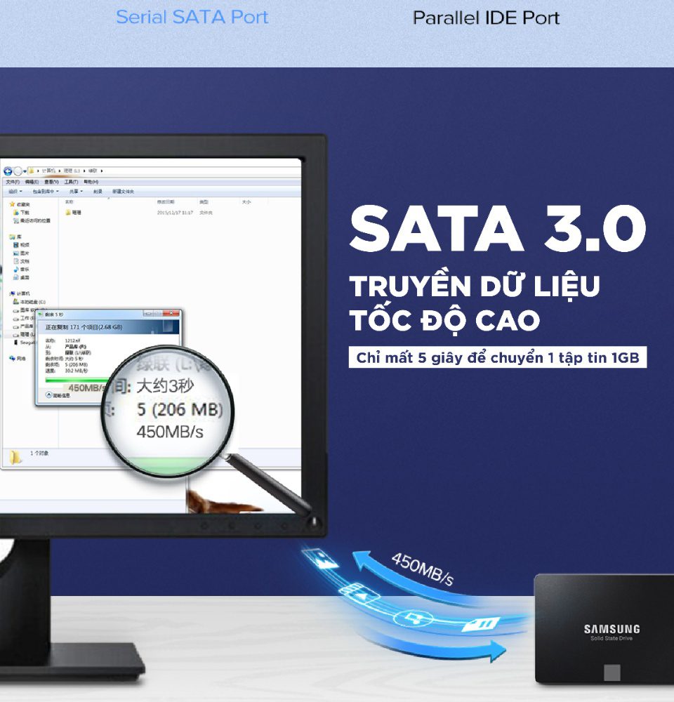 Cáp SATA 3.0 truyền tốc độ cao 6Gb/s dài 0.5m UGREEN US217