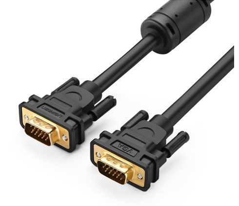 Cáp VGA tròn 2 đầu đực màu đen Ugreen VG101 - 3.0m