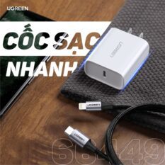 Củ sạc nhanh PD20W UGREEN CD137 - Sạc nhanh cổng Type C PD20W, chống quá dòng quá nhiệt - Sạc đầy 50% pin trong 30 phút cho iPhone 11 Pro Max/ iPhone 11 Pro / iPhone Xs Max / iPhone 8 Plus,…. - Bảo hành 18 tháng