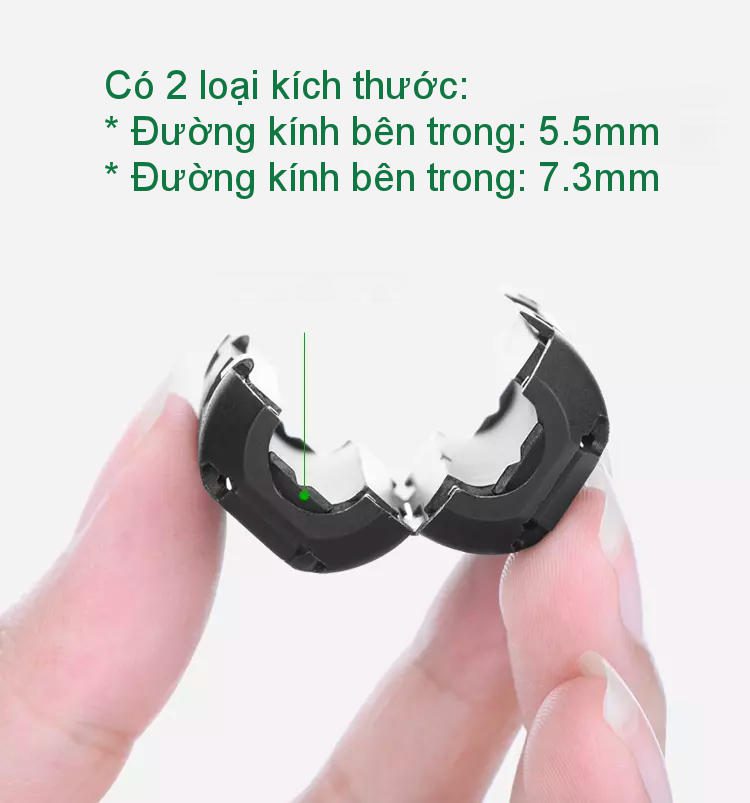 Đầu bọc chống nhiễu điện từ cho dây cáp đường kính 5.5mm và 7.3mm Lọc dòng Core ZJ301 UGREEN 20305 20306