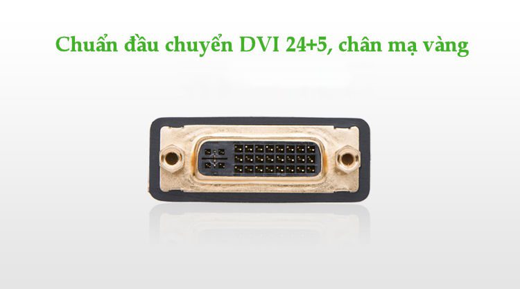 Đầu chuyển đổi HDMI đực sang DVI-I (24+5) cái mạ vàng cao cấp UGREEN 20123 (đen)