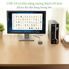 Đầu đọc thẻ USB3.0 UGREEN 30231 Hỗ trợ thẻ TF/SD/CF/MS dài 1m