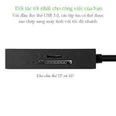 Đầu đọc thẻ USB3.0 UGREEN 30231 Hỗ trợ thẻ TF/SD/CF/MS dài 1m