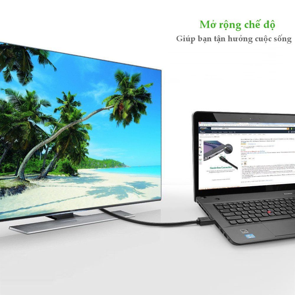 Dây cáp DisplayPort 2 đầu đực tốc độ 21.6Gbps dài 1-5M UGREEN DP102- Hàng phân phối chính hãng - Bảo hành 18 tháng