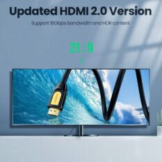 Dây cáp HDMI 2.0 tròn UGREEN HD101 lõi đồng 19+1 hỗ trợ 4K60Hz