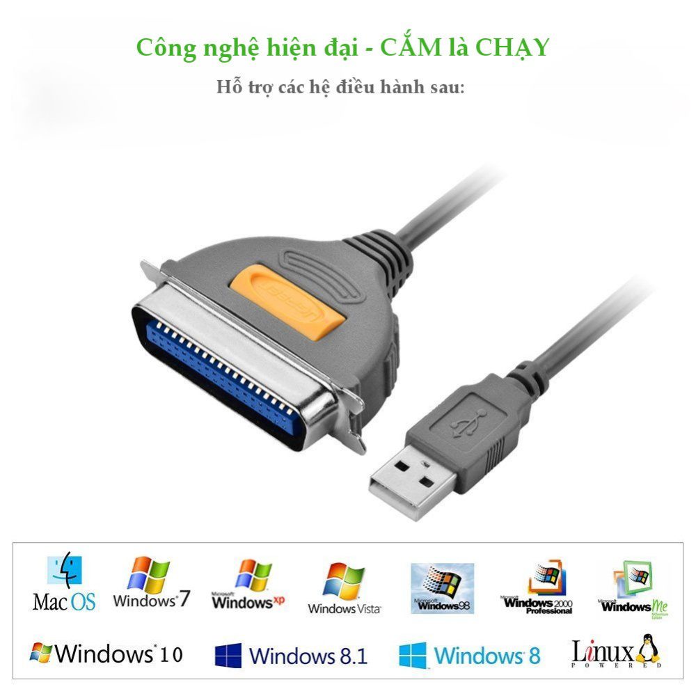 Dây máy in USB sang IEEE1284 Parallel dài 1-2m UGREEN CR124
