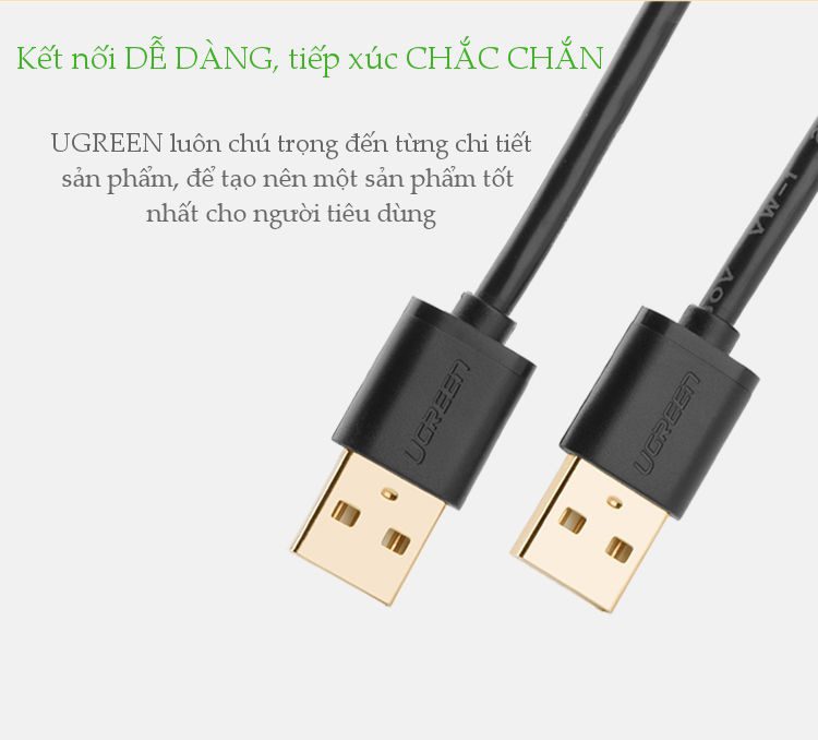 Dây cáp truyền dữ liệu 2 đầu USB 2.0 dài 0.25-3M UGREEN US102
