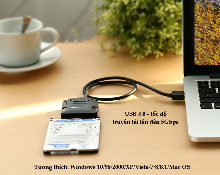 Dây chuyển đổi USB 3.0 sang SATA kèm dây nguồn 12V2A dài 25-50CM UGREEN CR108 ( 20231 ) 20611 20636
