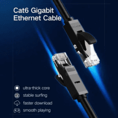 Dây mạng Cat6 UGREEN NW102 cáp tròn màu đen