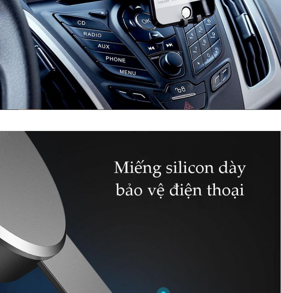 Giá đỡ điện thoại UGREEN LP144 - Kẹp khe đĩa CD trên ô tô - Tương thích màn hình kích thước từ 4-6.2 inch, chất liệu hợp kim nhôm