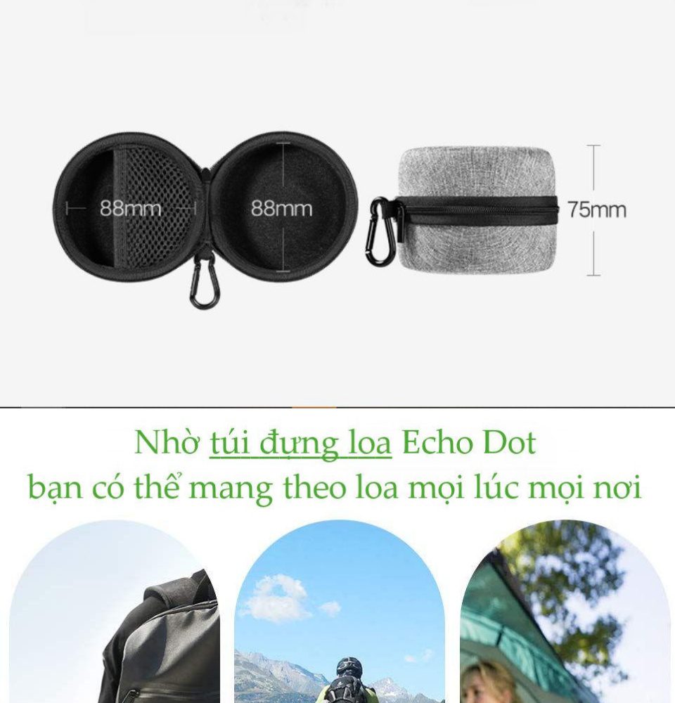 Hộp đựng loa Echo Dot UGREEN LP155 - Đựng phụ kiện đa năng, chất liệu vải bền chịu lực và chống shock tốt