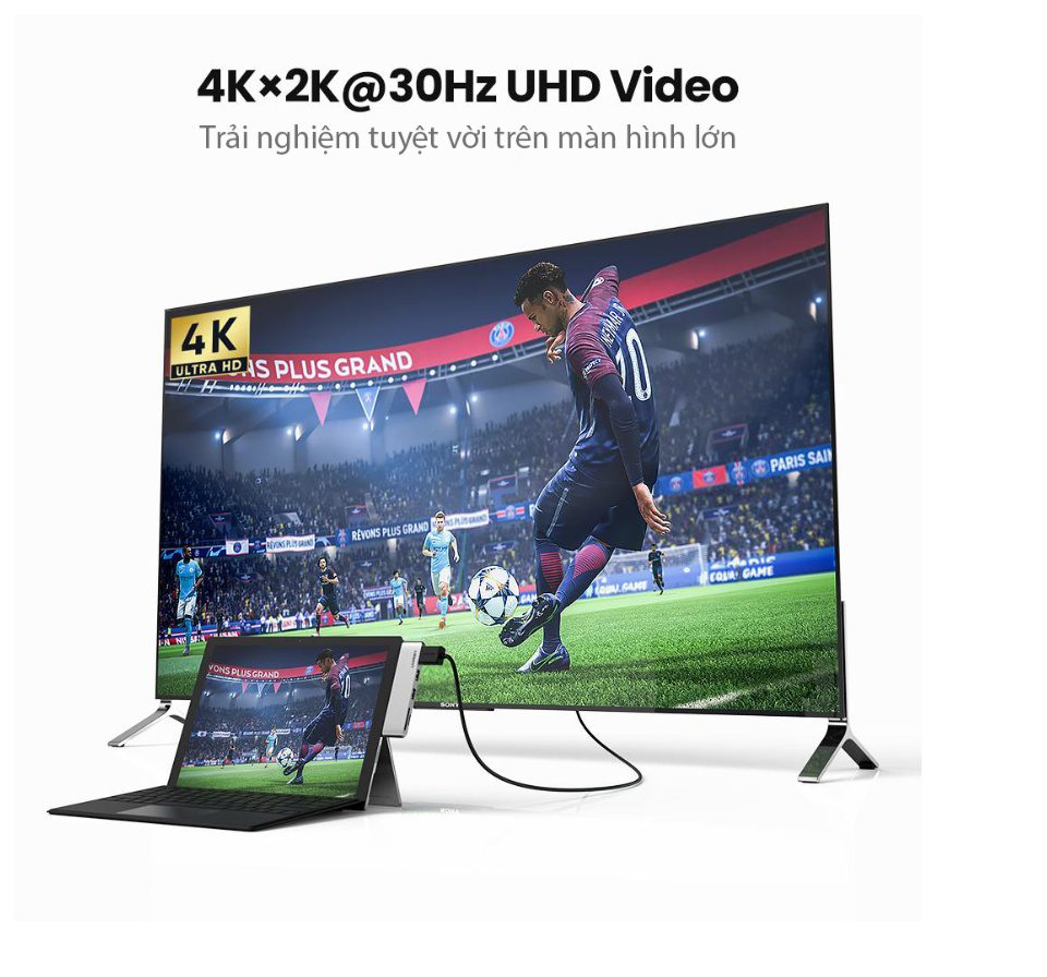 Hub chuyển đổi Surface Pro UGREEN CM273 - Chuyển sang HDMI/USB 3.0/SD/TF