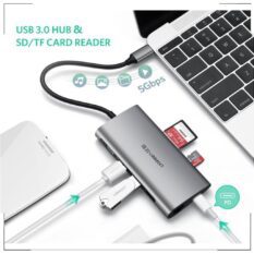 Hub Type C cho MacBook/ Laptop các thiết bị máy tính điện thoại hỗ trợ USB type C truyền âm thanh hình ảnh UGREEN CM219