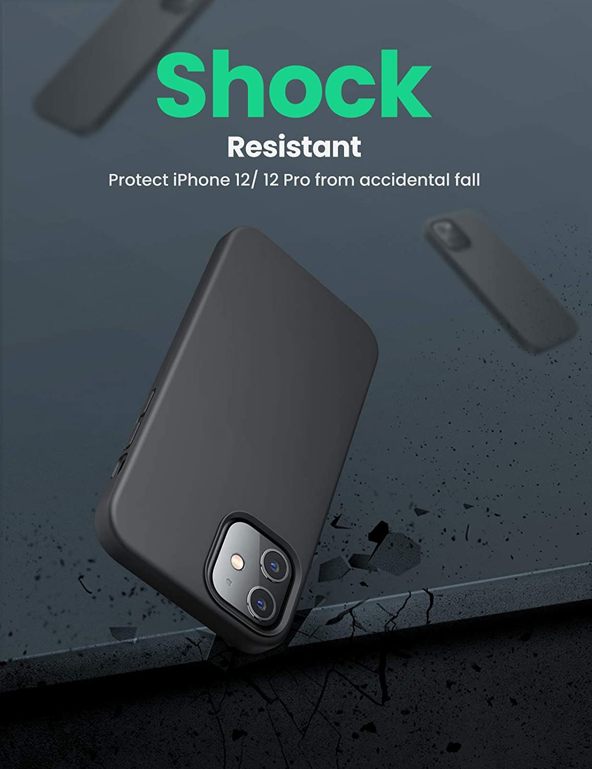 Ốp iPhone 12 mini UGREEN LP417 - Chất liệu Silicon cao cấp - Độ đàn hồi cao, chống thấm nước - Kích thước 6.1 inches